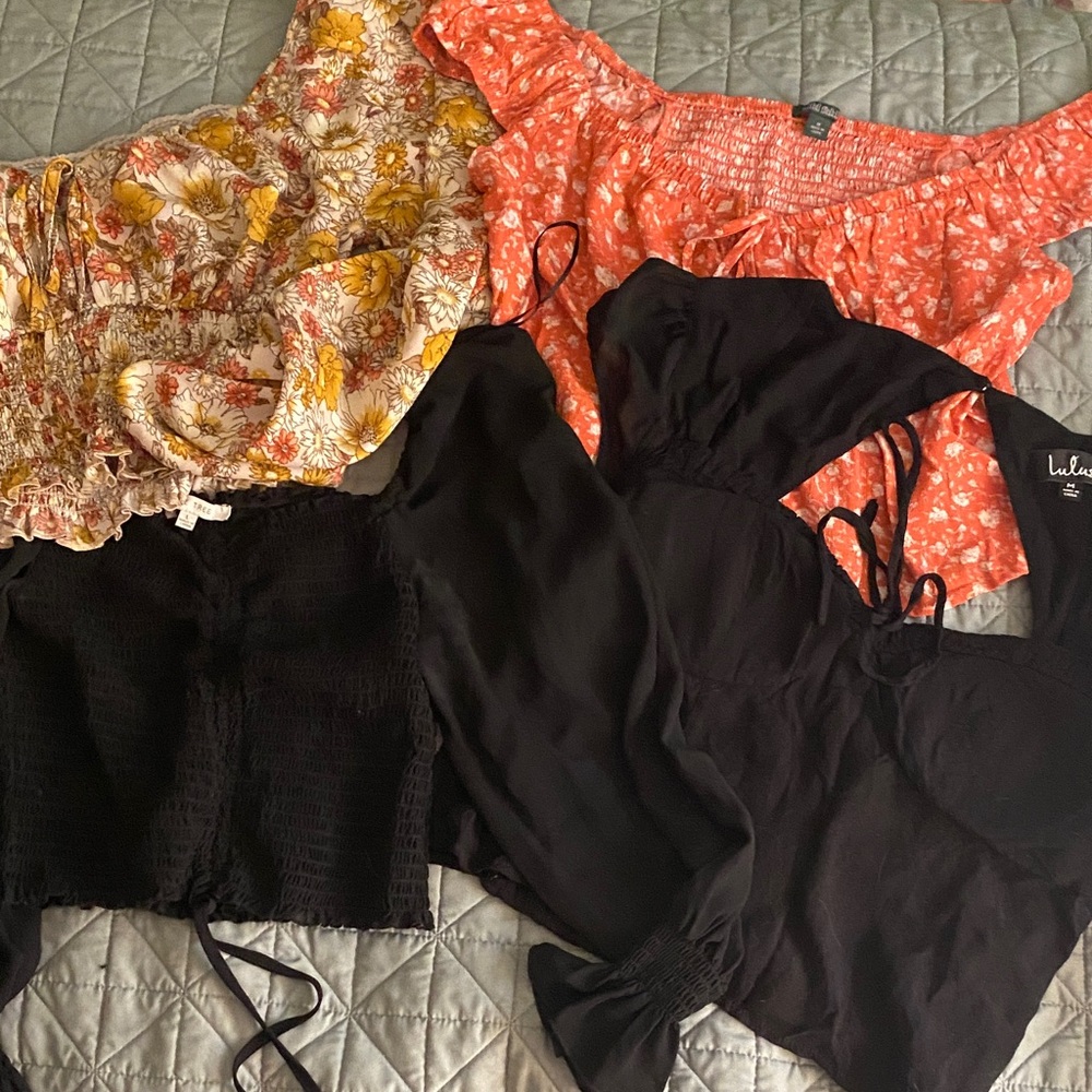 Wild Fable Floral and Black Blouses Set